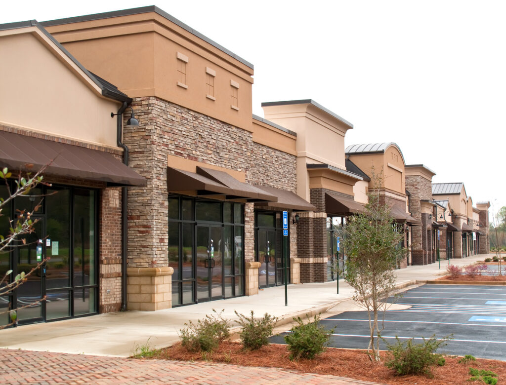 A new, empty, shopping center 