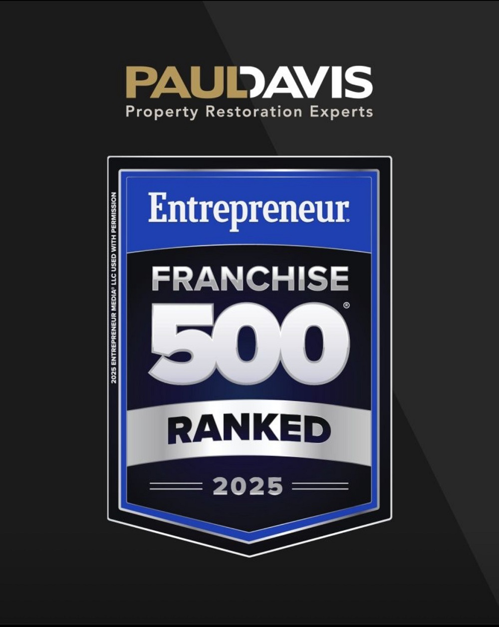 BREAKING NEWS! Paul Davis Restoration is officially ranked #65 on the Entrepreneur Franchise 500 list!